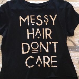 ‘Messy Hair Don’t Car’ Crop Top